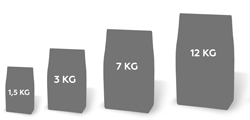 1,5, 3, 7 en 12 kg verpakking